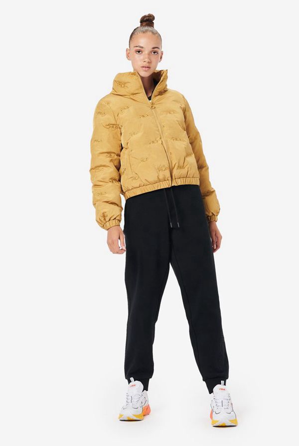 Fila Banhi Crop Puffer Women's Jackets - Gold/Silver,NZ 263-83152